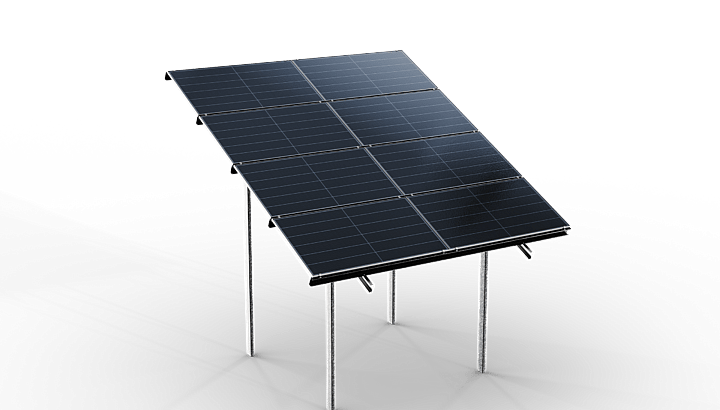 Stelaż PV - 8 paneli (poziom)